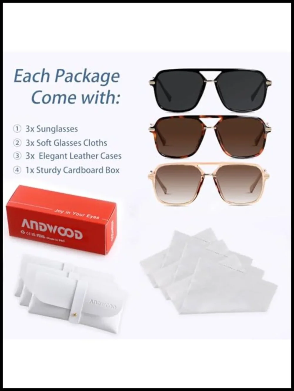 Polarized Retro Aviator Sunglasses UV400 Double Bridge Unisex Square Pilot